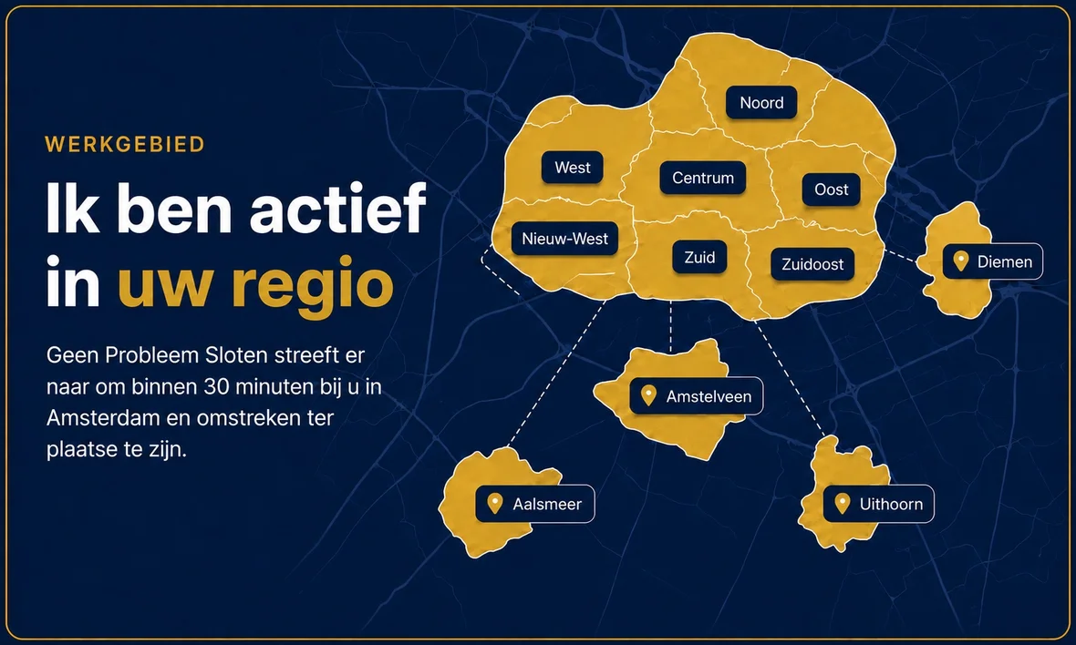 Kaart van het werkgebied: Amsterdam, Diemen, Amstelveen, Aalsmeer en Uithoorn